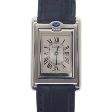 Usado, Cartier Tank Basculante SM W1011158 prata quartzo preto #015 comprar usado  Enviando para Brazil