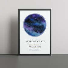 Mapa estelar personalizado noite em que conhecemos impressão mapa constelação estelar presente com moldura comprar usado  Enviando para Brazil