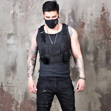 Colete preto NewStylish masculino moda Techwear, usado comprar usado  Enviando para Brazil