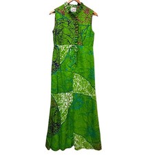 Vestido Ludy for Ludi's Honolulu Vintage Retrô Verde Gola Maxi Babado M comprar usado  Enviando para Brazil