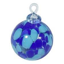 Murano Cristal Bola Navidad Decoración Bola Azul 8cm comprar usado  Enviando para Brazil