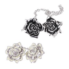 Flor Vintage Suéter cardigã Clipe Silvertone Xale colarinho Metal Titular Pins comprar usado  Enviando para Brazil