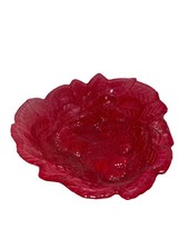 Tigela vermelha rosa escura vintage folha de videira amora decoração de mesa de vidro triangular MCM comprar usado  Enviando para Brazil