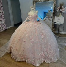 Vestidos de baile rosa claro Quinceanera Vestidos De 15 Años festa de aniversário comprar usado  Enviando para Brazil
