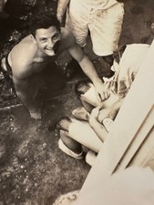 EAGER SAILOR MUSCLE BOY ON HIS KNEES 1940s Neptune Crossing HAZING foto GAY INT comprar usado  Enviando para Brazil
