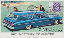 Cartão postal Mercury Commuter Station Wagon para 1961 revendedor original POSTADO comprar usado  Enviando para Brazil