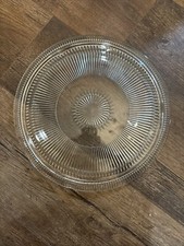 1947 Vintage Jeanette Cristal Aniversário Vidro Transparente, Bolo de 3 Pés, 12,5" comprar usado  Enviando para Brazil