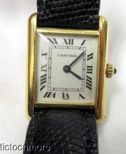 RELÓGIO RETRÔ DE QUARTZO CARTIER TANK OURO 18K MOSTRADOR BRANCO SEM RESERVA! FIVELA DE ORIGEM comprar usado  Enviando para Brazil
