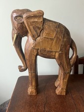 Wooden elephant ornament. for sale  BODMIN