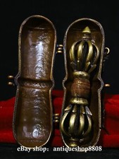 Conjunto de caixa de suporte de adaga Phurba antigo templo tibetano bronze cobre budismo, usado comprar usado  Enviando para Brazil