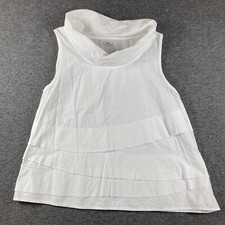 Blusa feminina Tulip Lagenlook gola alta em camadas MEdium M branca sem mangas, usado comprar usado  Enviando para Brazil