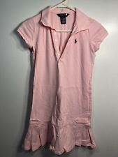 Vestido rosa feminino Ralph Lauren tamanho grande 12 14 botões de gola curta manga curta  comprar usado  Enviando para Brazil
