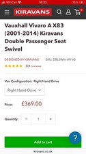 Kiravans double seat for sale  NEWPORT