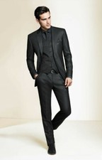 Terno Masculino 3 Peças Preto Slim Fit Formal Prom Party Noivo Tuxedo Wedding Suit comprar usado  Enviando para Brazil