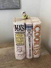 Frasco de biscoito vintage Ma’s Cookbooks Bookworm tesouro artesanato cozinha comprar usado  Enviando para Brazil