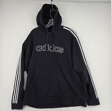 Moletom Adidas com capuz pulôver masculino preto GG 3 listrado logotipo soletrado comprar usado  Enviando para Brazil