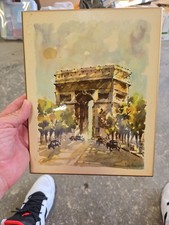 Vintage paris watercolor for sale  Jeffersonville