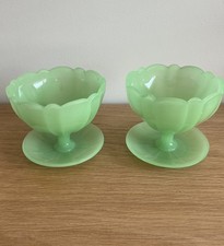 Pair green jadeite for sale  DEREHAM