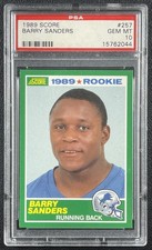 BARRY SANDERS PSA 10 1989 SCORE FOOTBALL #257 STAR ROOKIE CARD RC LIONS GEM ESTADO PERFEITO comprar usado  Enviando para Brazil