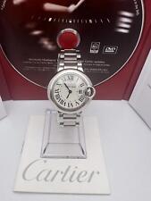 Reloj Cartier Ballon Bleu 28 mm W69010Z4 esfera plateada cuarzo damas papeles, usado segunda mano  Embacar hacia Argentina