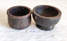 Antiga tigela de madeira artesanal primitiva antiga decorativa colecionável 2 peças WN199, usado comprar usado  Enviando para Brazil