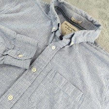 Camisa Masculina Abercrombie & Fitch Muscle Grande Cinza Manga Longa Bolso com Botões, usado comprar usado  Enviando para Brazil