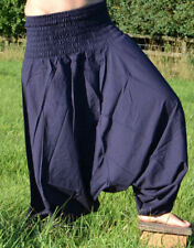 Calça Alibaba Cigana Yoga Harém Calça Baggy Indiana Lisa Algodão Sólido Azul comprar usado  Enviando para Brazil