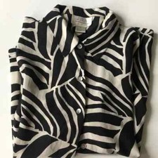 Blusa de seda vintage com estampa de zebra Field Manor comprar usado  Enviando para Brazil