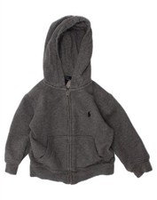 Suéter com capuz Polo Ralph Lauren bebê meninos zíper 18-24 meses cinza algodão BZ17 comprar usado  Enviando para Brazil