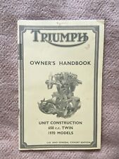 Triumph owners handbook for sale  BEDFORD