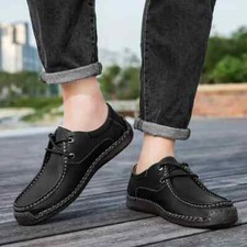 Sapatos mocassim masculinos respiráveis casuais sapatos macios de couro genuíno ao ar livre, usado comprar usado  Enviando para Brazil