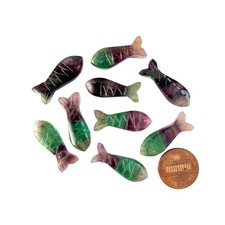 Mini estatuetas de pedras preciosas para artesanato em esculturas de peixes com fluorita natural comprar usado  Enviando para Brazil