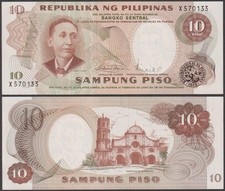 Filipinas - Republika NG Pilipinas, 10 Piso, ND (1969), UNC, P-144(b) comprar usado  Enviando para Brazil