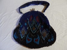 Bolsa de mão vintage azul marinho com miçangas comprar usado  Enviando para Brazil