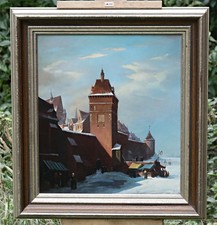 Używany, Andrzej Bortowski (1938) Winter Landscape With Castle And Market Scene, Torun ?? na sprzedaż Używany, Andrzej Bortowski (1938) Winter Landscape With Castle And Market Scene, Torun ?? na sprzedaż  PL