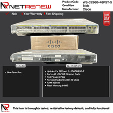 **NOB** Switch PoE Cisco Catalyst WS-C2960+48PST-S 48 Portas Gerenciado Fast Ethernet comprar usado **NOB** Switch PoE Cisco Catalyst WS-C2960+48PST-S 48 Portas Gerenciado Fast Ethernet comprar usado  Enviando para Brazil