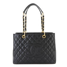 Sacola de compras CHANEL Matelasse grande pele de caviar preta GST A50995 90268595, usado comprar usado  Enviando para Brazil