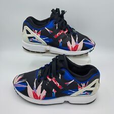 Używany, Adidas Originals zx flux torsion kwiatowe niebieskie niskie trampki rozmiar uk 4 eu 36 2/3 na sprzedaż  PL