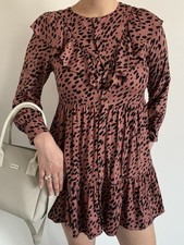 Śliczna sukienka w panterkę Zara XS/S cottage retro vintage leopard print na sprzedaż  PL