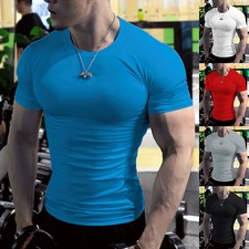 Camiseta Pulôver Manga Curta Fitness Camiseta Ginástica Tops Casual Moda Sólida Slim Fit comprar usado Camiseta Pulôver Manga Curta Fitness Camiseta Ginástica Tops Casual Moda Sólida Slim Fit comprar usado  Enviando para Brazil