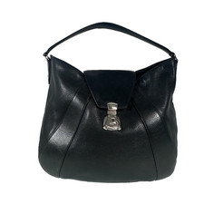 Bolsa de ombro Lauren Ralph Lauren couro preto seixo grande 15,5x12,5" Y2K, usado comprar usado  Enviando para Brazil