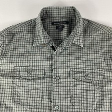 Camisa masculina John Varvatos com botões média slim fit cinza xadrez luxo algodão, usado comprar usado  Enviando para Brazil