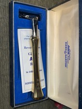 Hoja de afeitar Gillette Reed and Barton chapada en oro de 18 kg de colección con caja original segunda mano  Embacar hacia Mexico