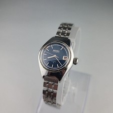 Relógio automático feminino SEIKO 2205-0450 mostrador azul 29mm aço inoxidável vintage comprar usado  Enviando para Brazil