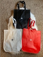 Sacola de compras reutilizável Lululemon grande preta branca vermelha lote 3 nova comprar usado  Enviando para Brazil