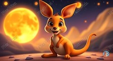 Canguru Moonlight - Imagem digital foto papel de parede fundo arte desktop, usado comprar usado  Enviando para Brazil