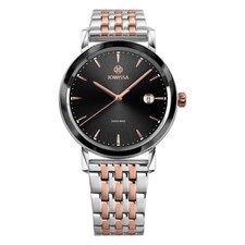MAGNO, relógio suíço de quartzo banhado a ouro rosa, pulseira de 20 mm - mostrador preto e rosa comprar usado  Enviando para Brazil