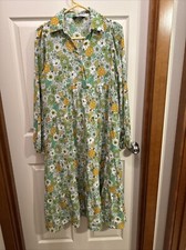 Vestido longo DOKOTOO verde floral oversized grande, usado comprar usado  Enviando para Brazil
