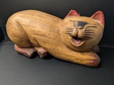 Holzkatze türstopper katze gebraucht kaufen  Bietigheim-Bissingen