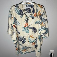 Camisa masculina Tommy Bahama XXXL seda floral acampamento palmeira praia havaiana botão para cima 3XL comprar usado  Enviando para Brazil